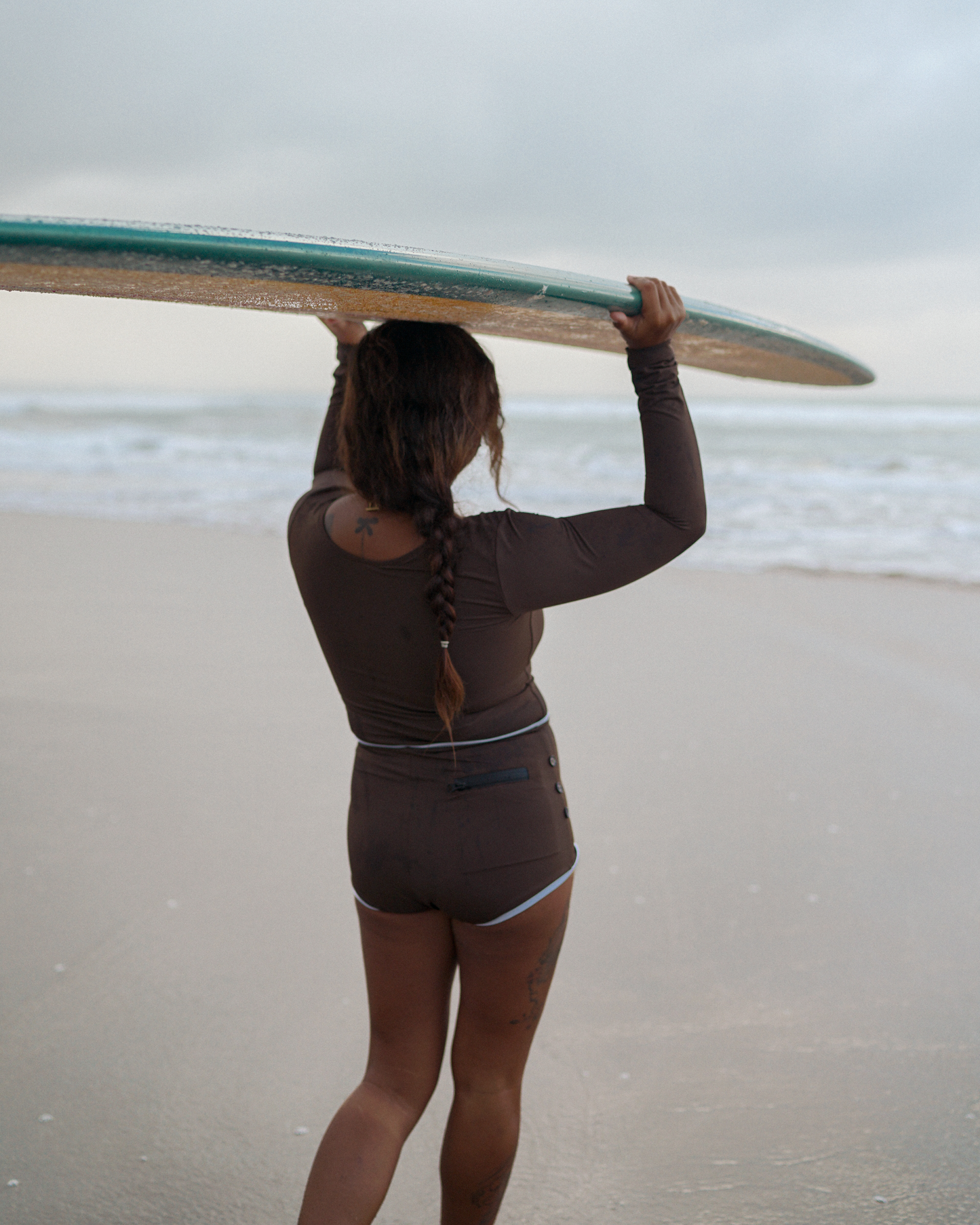 Chocolate - Sol Surf Shorts (Full Coverage Bikini Shorts)