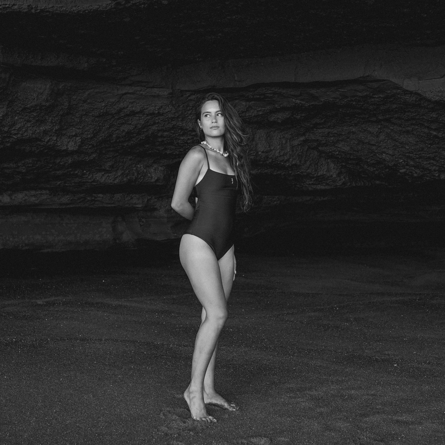 Midnight Black - Cami One-Piece Surf Suit