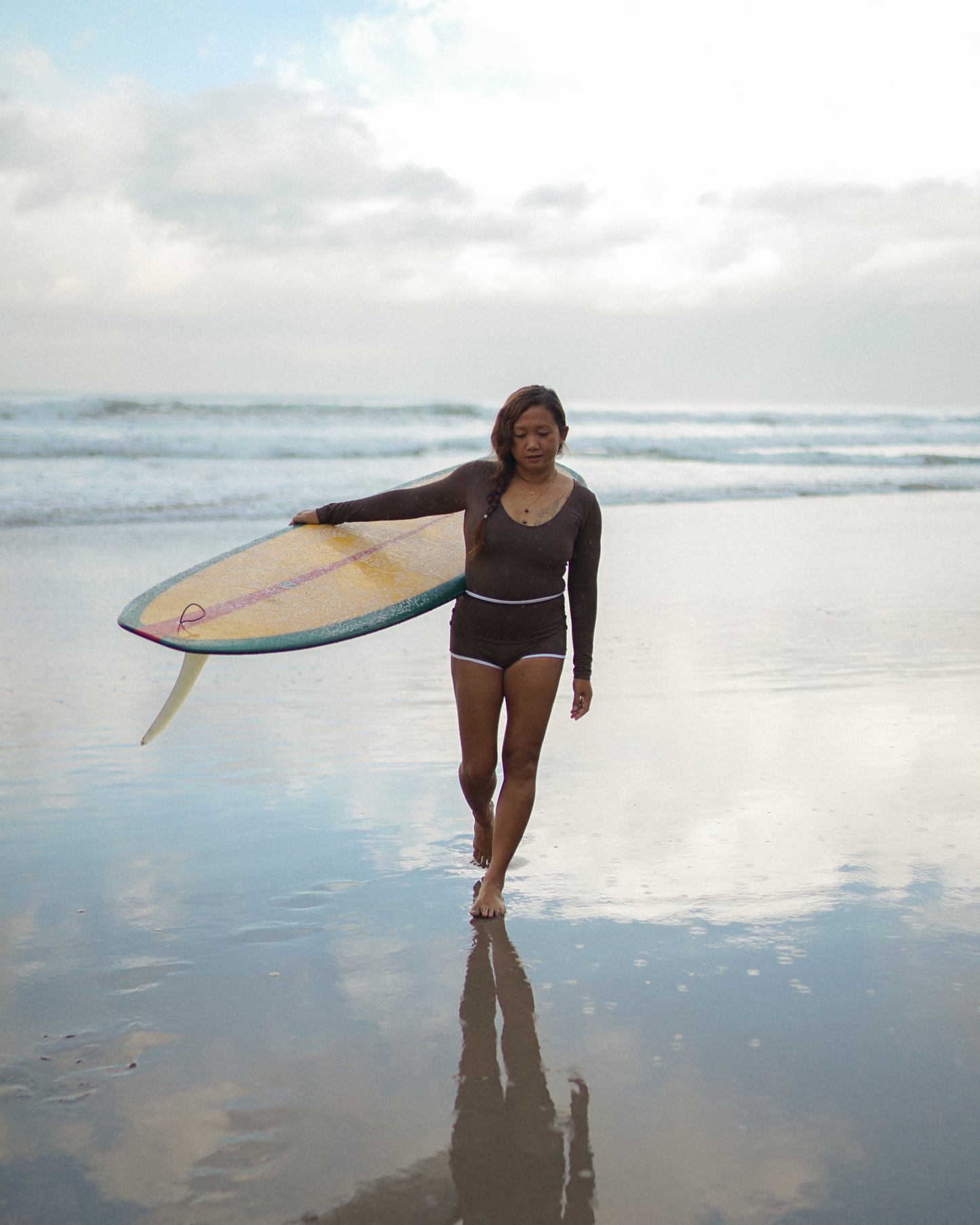 Chocolate - Sol Surf Shorts (Full Coverage Bikini Shorts)