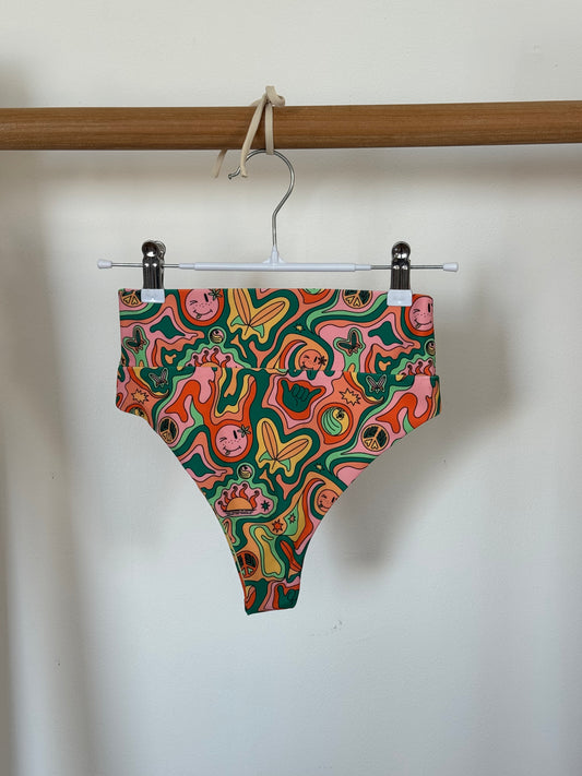 Seafoam Disco - High Waist Bikini Bottom