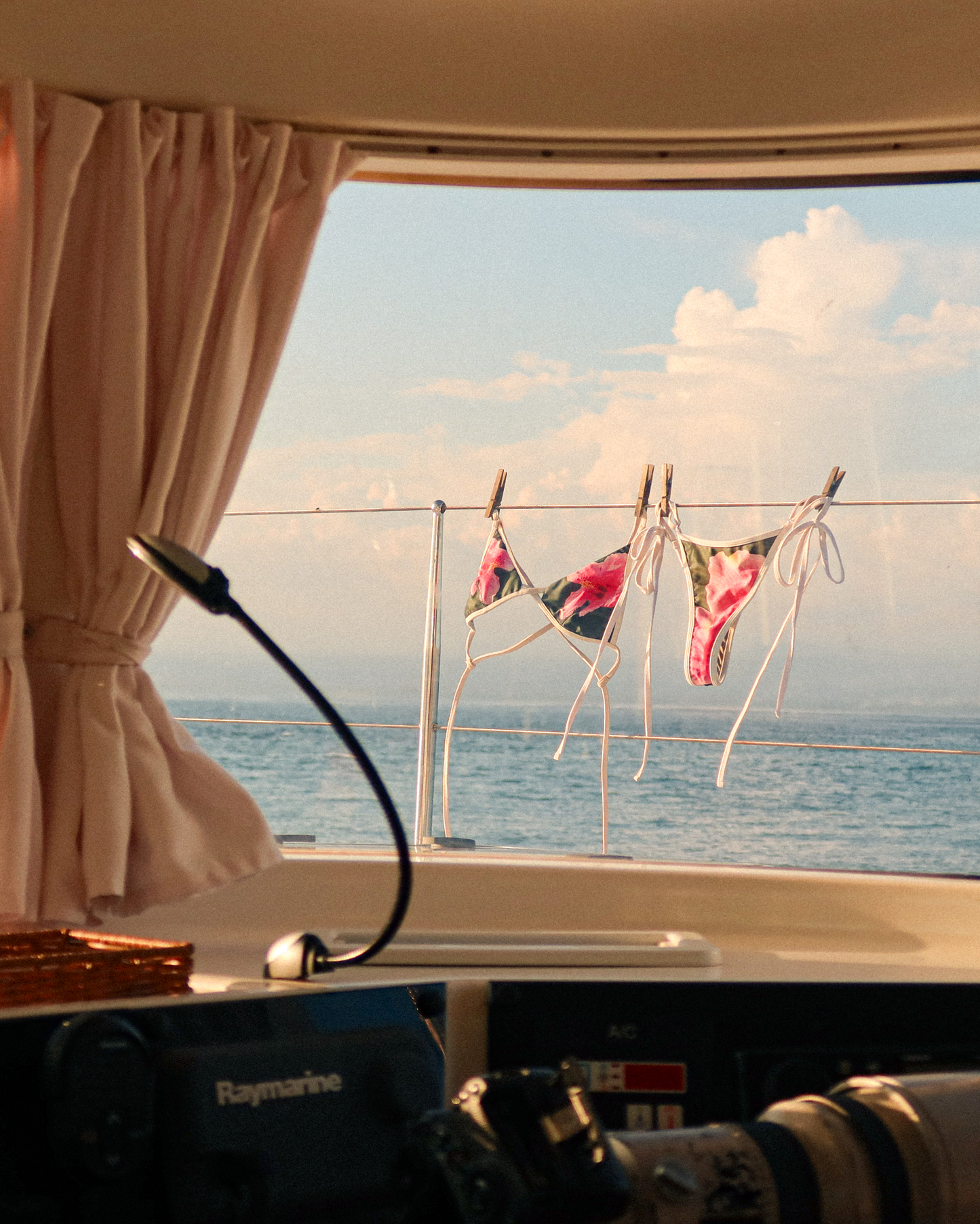 Pink Hibiscus - Britney Triangle Bikini Top