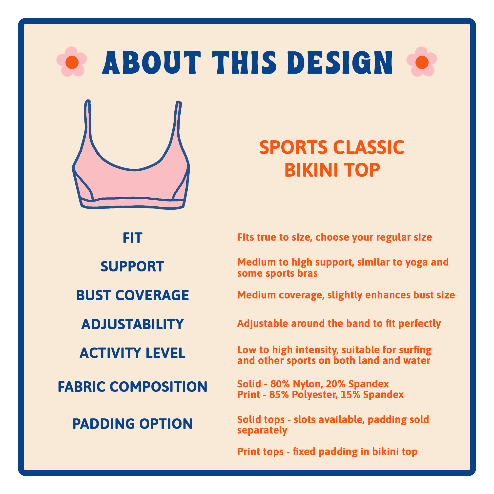 Cordelia - Sports Classic Reversible Bikini Top With Fixed Padding